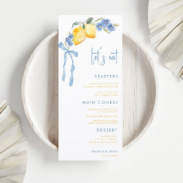 Menu Arco Azul Limão Amarelo Italiano Vamos Comer Casam