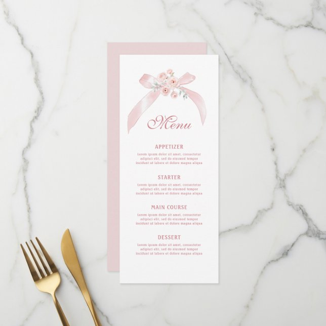 Menu Arco Clássico Rosa Floral (Frente/Verso In Situ)