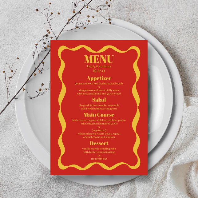 Menu Arco Coquette Retro Wedding (Criador carregado)