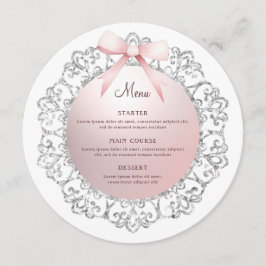 Menu Arco Cor-de-rosa com imagem brilhante prateada