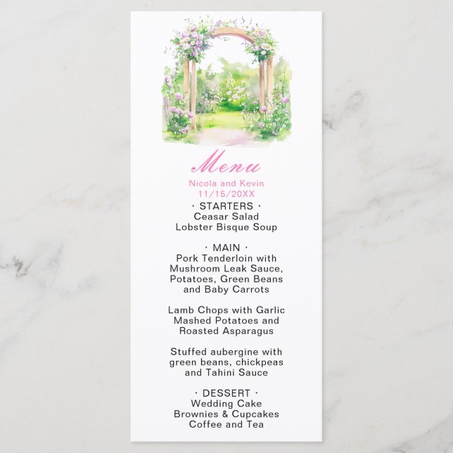 Menu Arco de Casamento Floral de Primavera (Frente)