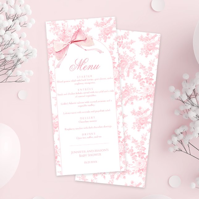 Menu Arco do Toile Chic Floral Boho Arco Bebê Chá (Criador carregado)