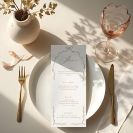 Menu Arco E Casamento De Fita De Mão De Beige Elegante
