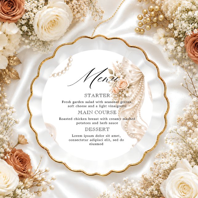 Menu Arco Floral e Pérola para Batismo (Criador carregado)