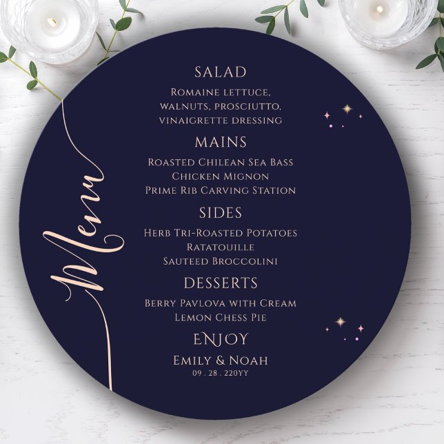 Menu Arco-Íris Azul Sol Lua Azul Estende Casamento Espa (Criador carregado)