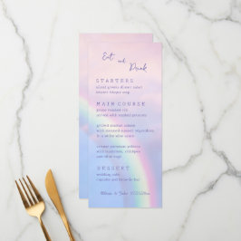 Menu Arco-íris de esperança - pastel, casamento