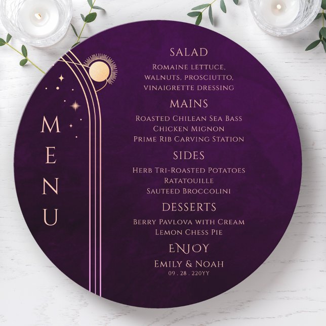 Menu Arco-Íris Místico Sol Lua Solar Estende Casamento  (Criador carregado)