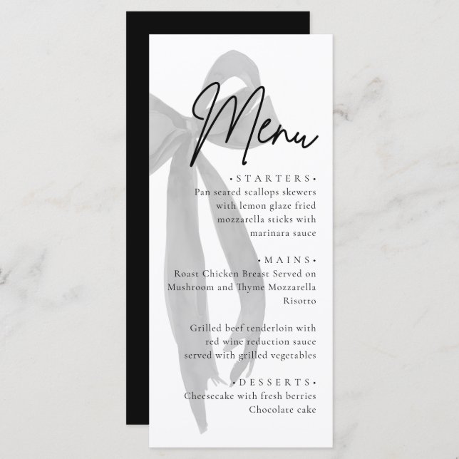 Menu Arco Preto, ela é Chá de panela de Casando (Frente/Verso)