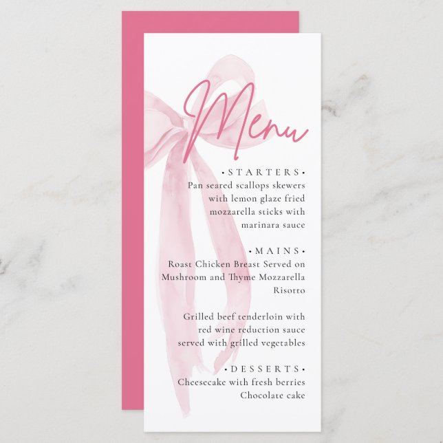 Menu Arco rosa Ela é Chá de panela Casando (Frente/Verso)