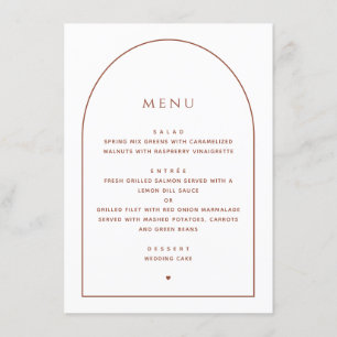 Menu Arco Terracotta. Casamento simples e elegante mini