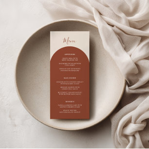 Menu Arcos de Terracota Rústicos Boho Jantar de Casamen