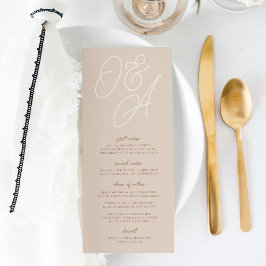 Menu Areia | Script Watermark Monograma Wedding