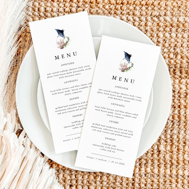 Menu ARIEL Tropical Ocean Coral Manta Ray Beach (Criador carregado)