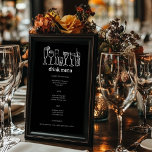 Menu Arranjo de Coquetéis Arranque Moderno de B&W Bebid<br><div class="desc">Use estes cartões de menu divertidos para seu casamento, festa de noivado, chá de panela ou outro evento. Mão desenhada por mim para você. Totalmente editável, adicione seu próprio texto ou cor de fundo. Clique em "personalizar" para editar o texto e "editar design" para alterar fontes, cores e adicionar texto....</div>