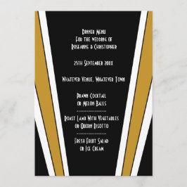 Menu Art Deco Design Black E Dourado Casamento