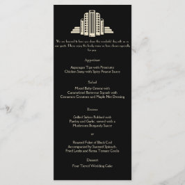 Menu Art Deco Tower Ray Wedding