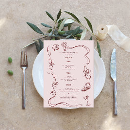 Menu Arte Caprichosa de Doodle Retro | Casamento