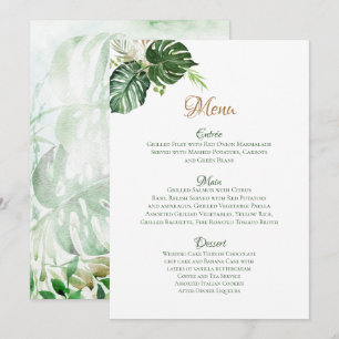 Menu Arte de Folhas de Palmeira Tropicais Geométricas C