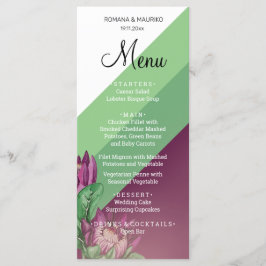 Menu Arte por Aquarela Verde Roxo Protea