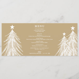 Menu Árvores de Natal Simples e Elegantes em Dourado