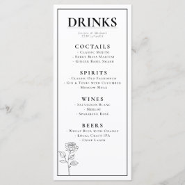 Menu As BEBIDAS + adorável Eterno de texto Bloom