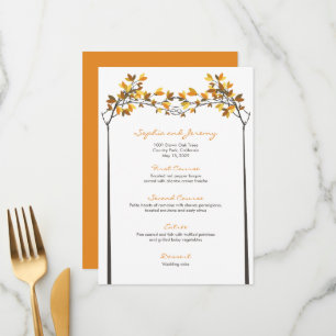 Menu As folhas de Brown ataram o casamento do outono