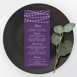 Menu As Luzes De Corda Na Coleção De Casamentos Roxos