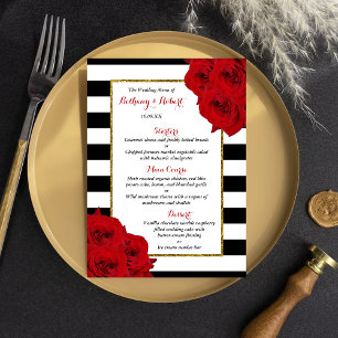 Menu As rosas vermelhas Luxe modernas chiques da