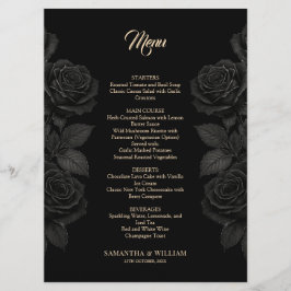 Menu Até que a morte nos faça parte do casamento Rosa g