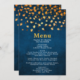 Menu Autumn Deixa Casamento Azul Dourado e Marinho