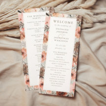 Autumn Watercolor Boho Weding Program