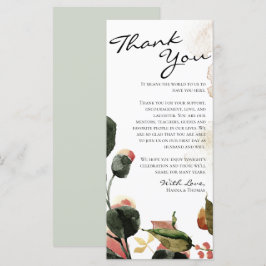 Menu Autumn Watercolor Floral Obrigado Placa