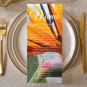 Menu Ave do Casamento Floral do Paraíso Bloom