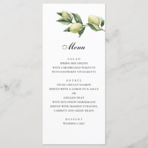 Menu Azeitonas. Casamento italiano. Menu janto Ver