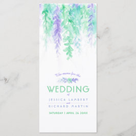 Menu azul arte de videira verde em cascata pacote 