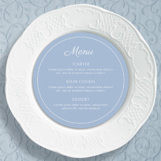 Menu Azul claro e elegante, redondo