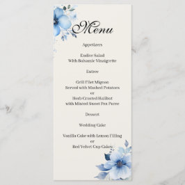 Menu azul de Quinceanera