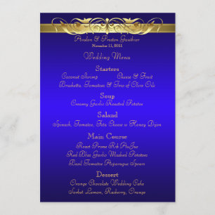 Menu azul do casamento da grã-duquesa rolo