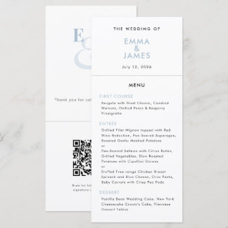 Menu Azul Poento E Comercial Ampersand Casamento | Códi