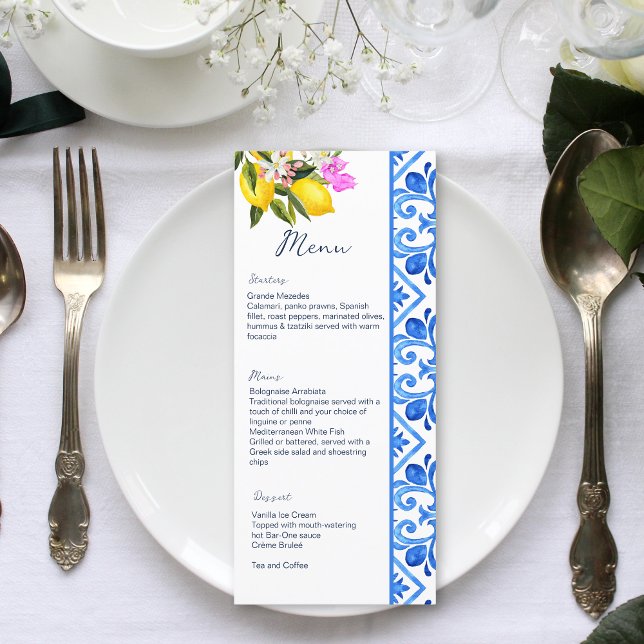 Menu Azulejo-limão-limão-modelo-mediterrânico (Criador carregado)