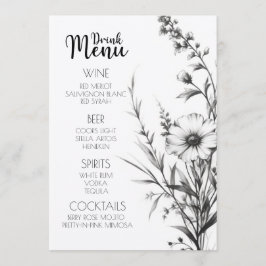Menu B&W Flores Selvagens Negrito Beber