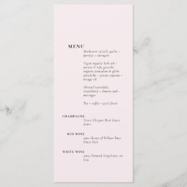 Menu Backgroun Sólido Romântico Simples com Blush Elega