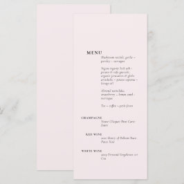 Menu Backgroun Sólido Romântico Simples com Blush Elega