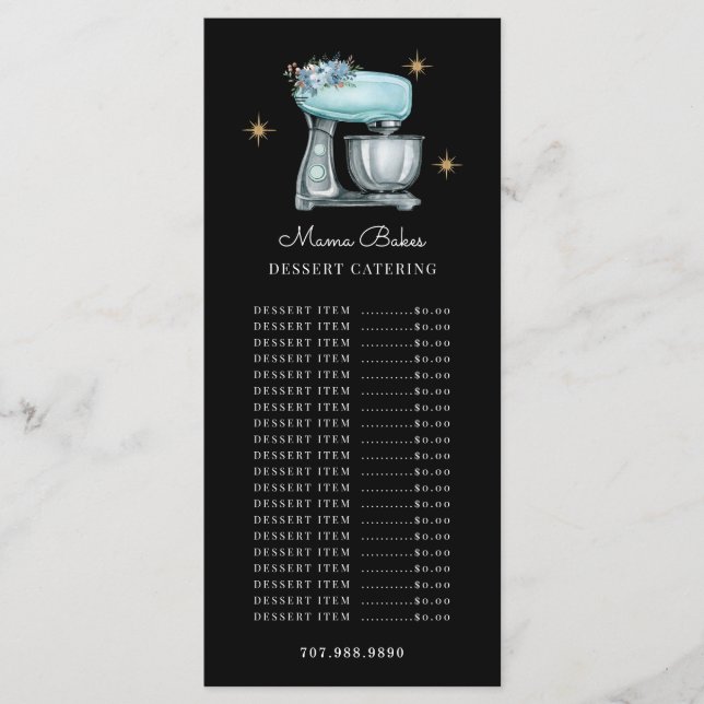 Menu Baker Pastelaria Cozedoras Utensílios Aquecedores  (Frente)