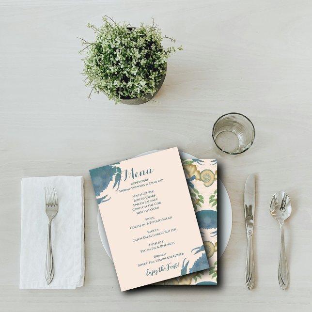 Menu Banquete de Caranguejo Elegante| Caranguejos Azuis (Criador carregado)