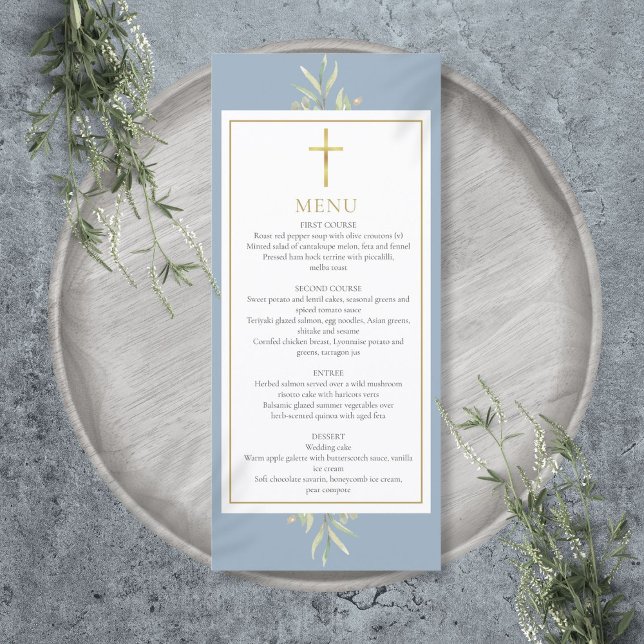 Menu Baptism First Communion Confirmation Greenery  (Baptism First Communion Confirmation Greenery Menu)