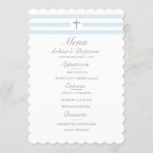 Menu Baptism Simples para Meninos Elegância