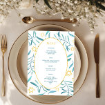 Menu Bar Bat Mitzvah Casamento Judaico Botânicos Person<br><div class="desc">Menu personalizado perfeito para um bat mitzvah, bar mitzvah ou outra celebração judaica! Arte em aquarela feita à mão para você na frente e no verso! TOTALMENTE PERSONALIZÁVEL! Clique em “Personalizar” acima para editar o texto. Clique em "editar usando a ferramenta de design" para ajustar as fontes, cores e posicionamento...</div>