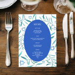 Menu Bar Bat Mitzvah Casamento Judaico Botânicos Person<br><div class="desc">Menu personalizado perfeito para um bat mitzvah, bar mitzvah ou outra celebração judaica! Arte em aquarela feita à mão para você na frente e no verso! TOTALMENTE PERSONALIZÁVEL! Clique em “Personalizar” acima para editar o texto. Clique em "editar usando a ferramenta de design" para ajustar as fontes, cores e posicionamento...</div>