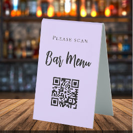 menu bar Código QR violeta